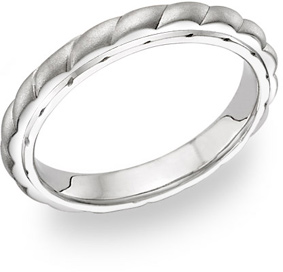 Women's Platinum Design Brushed Wedding Band