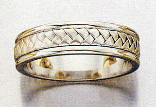 Braided Wedding Band Ring - 14K White Gold