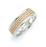 14K Two-Tone Gold Designer Wedding Band Ring