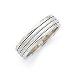 14K White Gold Design Wedding Band
