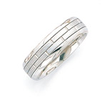 Brick Design Wedding Band Ring - 14K White Gold