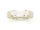 14K White Gold Brushed Wedding Band Ring