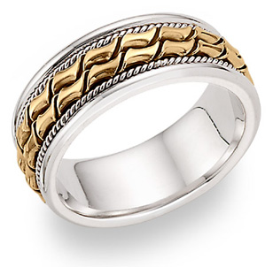 14K Two-Tone Design Wedding Band Ring