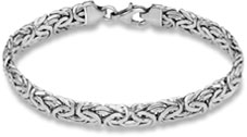 14K White Gold Byzantine Bracelet
