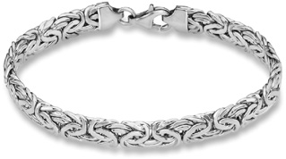7mm Byzantine Bracelet, 14K White Gold (7mm)