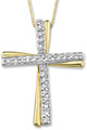 Diamond Resurrection Cross Pendant, 14K Two-Tone Gold