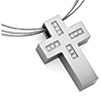 Titanium Cross Pendant with CZ Stones