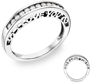 I Love You Diamond Wedding Band Ring