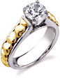Diamond Heart 1/3 Carat Engagement Ring, 14K Two-Tone Gold