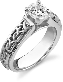 Diamond celtic wedding rings