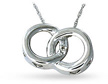 Diamond Circle Link Pendant, 14K White Gold