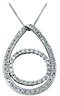 Diamond Circle Link Pendant, 14K White Gold