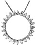 Diamond Circle Star Pendant, 14K White Gold