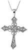 Rustic Diamond Cross Pendant, 14K White Gold
