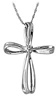 Solitaire Diamond Cross Pendant, 10K White Gold