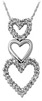 Diamond 3 Heart Pendant, 14K White Gold