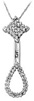 Diamond Tear Drop Pendant, 14K White Gold