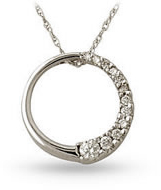 Circle of Life Diamond Journey Pendant, 14K White Gold