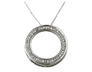 Diamond Circle Pendant, 0.15 Carat, 10K White Gold