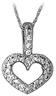Diamond Drop Heart Pendant, 14K White Gold