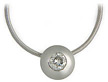 Modern Diamond Bezel Set Pendant, 14K White Gold