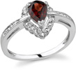 Pear-Shaped Royal Garnet Diamond Ring, 14K White Gold