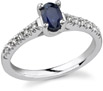 Isabell Blue Sapphire and Diamond Ring, 14K White Gold