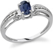 Renaissance Sapphire and Diamond Ring, 14K White Gold