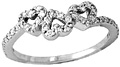 Trinity Diamond Heart Ring, 14K White Gold