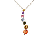 Sapphire Journey Pendant, 14K White Gold
