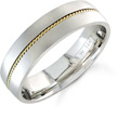 Brushed Milgrain Wedding Band in 14K Two-Tone Gold