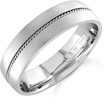 14K White Gold Brushed Wedding Band