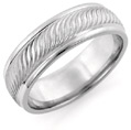 14K White Gold Design Wedding Band