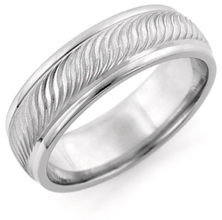 XoXo Design Diamond Wedding Band Ring â€“ 14K White Gold