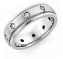 1/2 Carat Diamond Wedding Band, 14K White Gold
