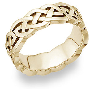 knotwork wedding celtic rings gold