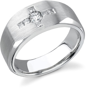 1/2 Carat Men's Diamond Cross Ring