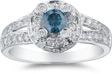 1.06 Carat Blue and White Diamond Ring