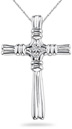14K White Gold and Diamond Cross