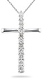 1/4 Carat Diamond Glory Cross Pendant, 14K White Gold