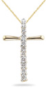 1/4 Carat Diamond Glory Cross Pendant, 14K Yellow Gold