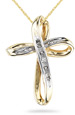 Everlasting Love Diamond Cross Pendant, 14K Yellow Gold