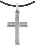 Brushed Titanium Cross Pendant