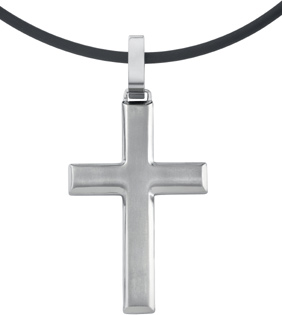 Brushed Titanium Cross Pendant
