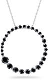 1 Carat Black Diamond Circle Journey Pendant