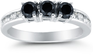 1 Carat Black and White Diamond Ring