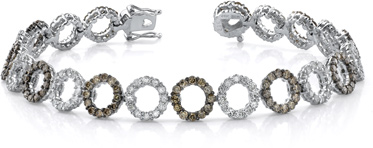 White and Chocolate Diamond Circle Bracelet