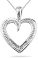 Diamond Heart Pendant, 14K White Gold
