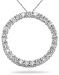 Diamond Circle Pendant, 14K White Gold