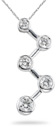 Zig-Zag Diamond Pendant, 14K White Gold